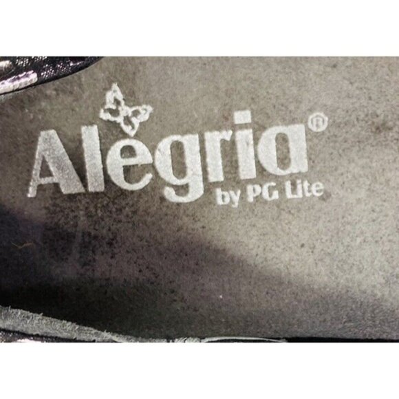 Alegria By PG Lite PEWTER DAZZLER PET-532 Leather Slip On Flat Shoes Size 8.5 - Picture 9 of 14